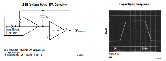 LT1122 快速稳定，JFET输入 运算放大器