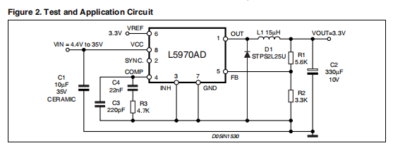 L5970AD 1.5A开关降压开关稳压器